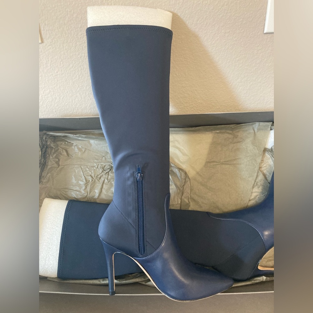 Halston Heritage Blue Leather Sole Boots